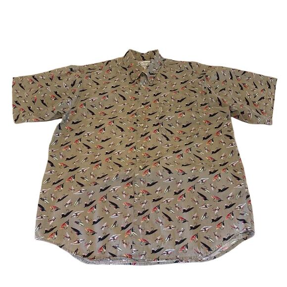 Columbia Shirt Men‎ Large Brown Fishing Cotton Outdoor Camp Gorpcore Button Down - Picture 1 of 4